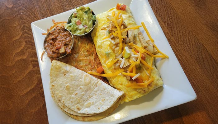 Ruby's Family Restaurant in Minnesota breakfast featuring Mexican food taco omelet