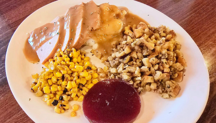 Ruby's Family Restaurant in Belle Plaine Minnesota homestyle ham, corn and stuffing