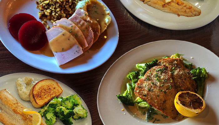 Ruby's Family Restaurant in Minnesota serves homestyle entrees, like ham, baked fish and more